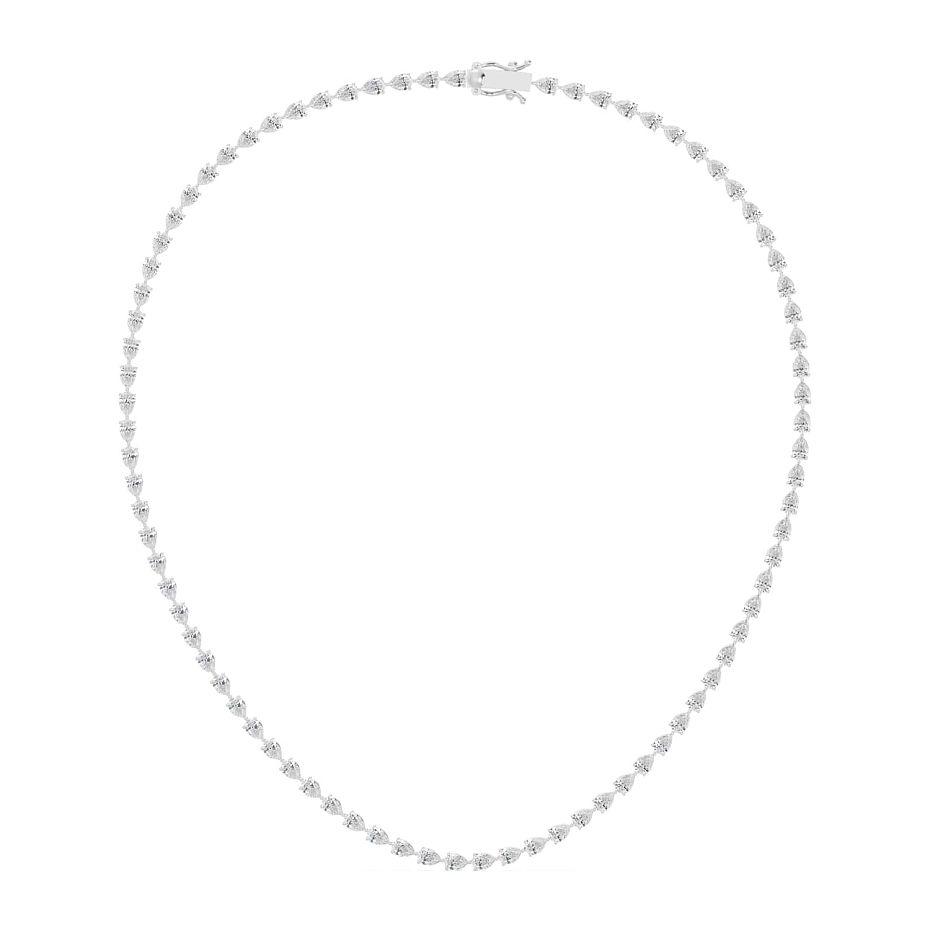 picture 14k White Gold Pear Tennis Necklace 14 CTW