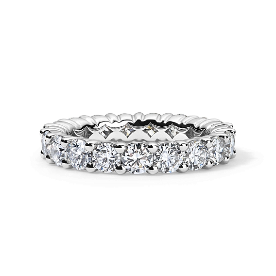 14K White Gold Round Shared Eternity Ring 2 CTW…
