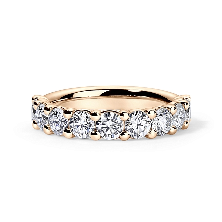 picture 14K Rose Gold Round Shared Anniversary Ring 2 CTW… – Setepai