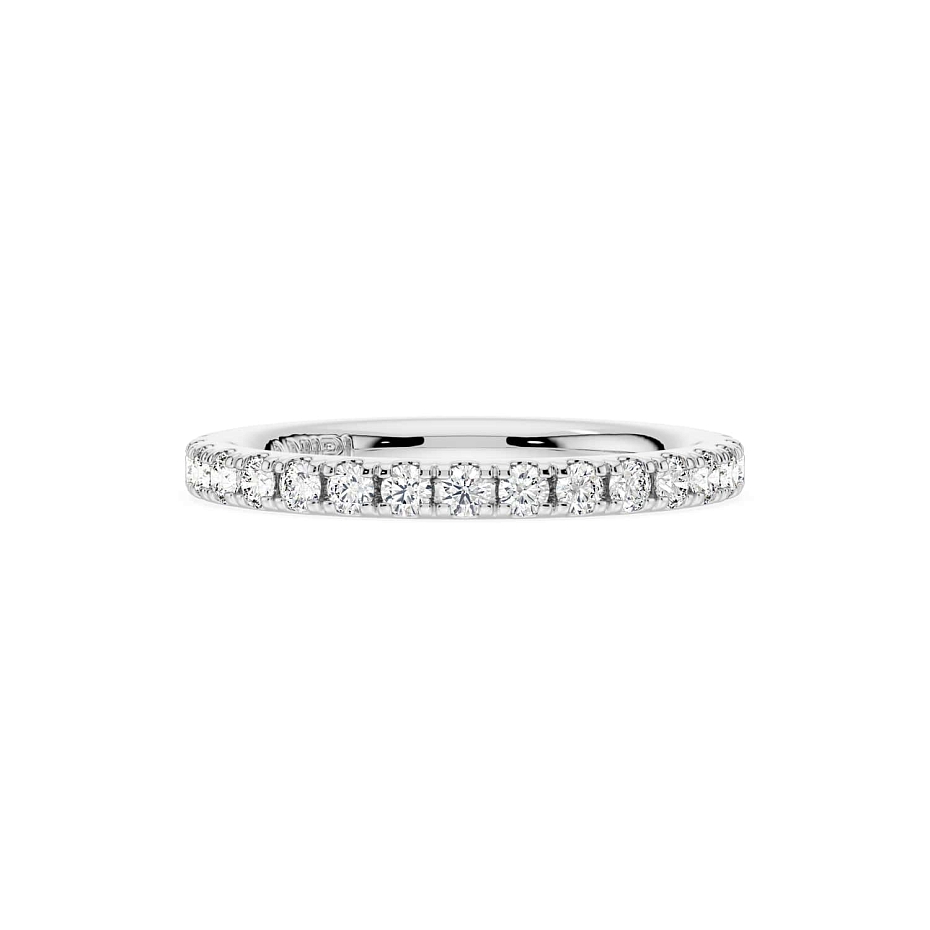 picture 14K White Gold Round Split Eternity Ring 2 CTW…