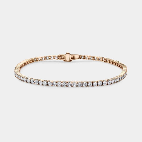 14K Rose Gold Classic Tennis Bracelet 4 CTW...