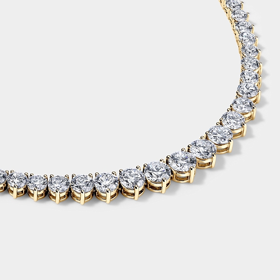 18K Yellow Gold Graduating Necklace 14 CTW...