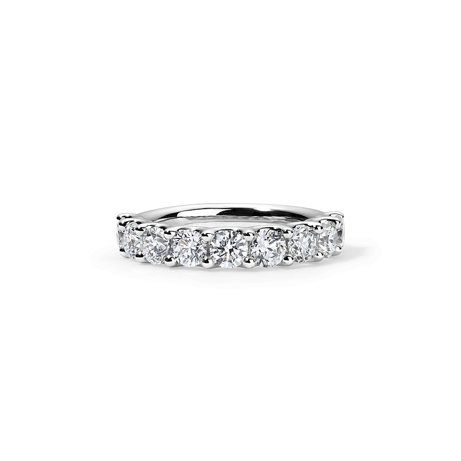 picture 14K White Gold Round U Anniversary Ring 2 CTW…