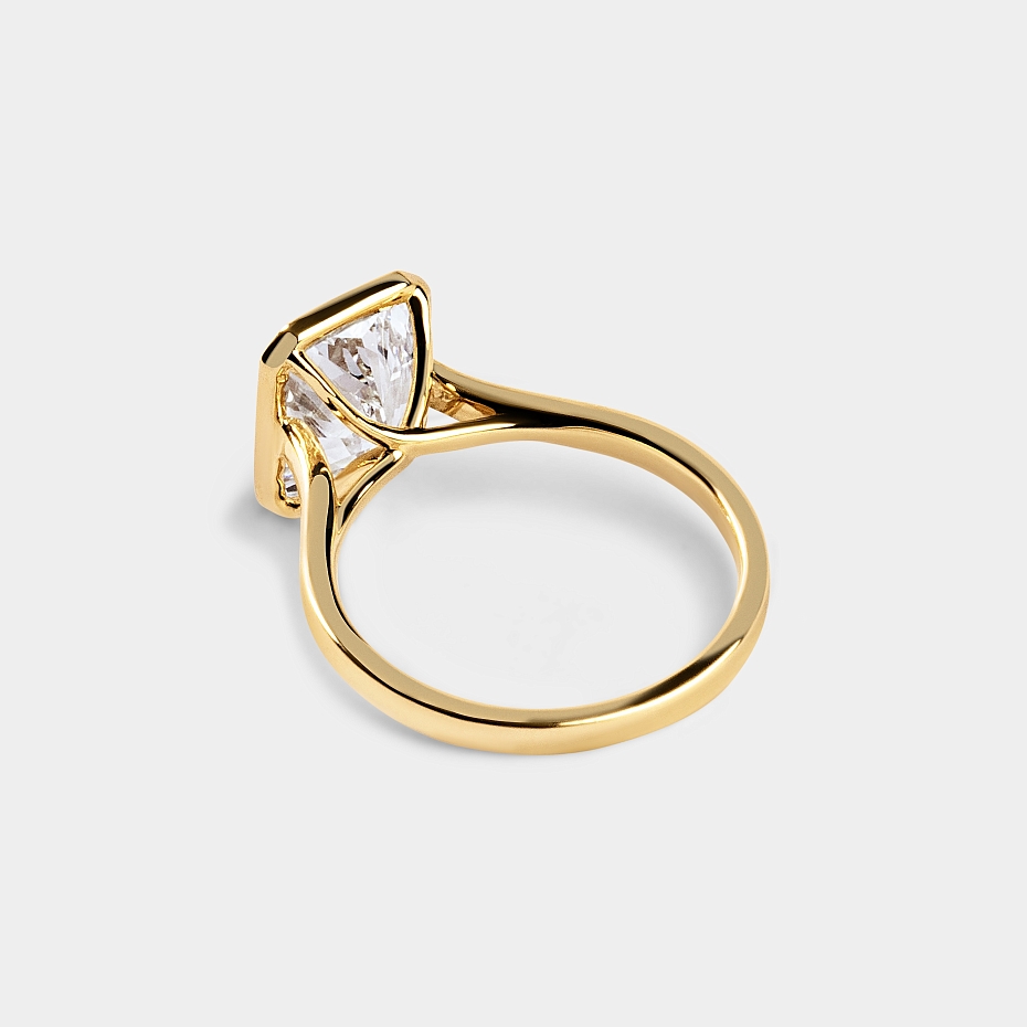 picture Bezel set Radiant CUT SOLITAIRE ENGAGEMENT RING