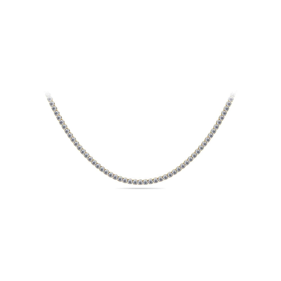 picture 14K Yellow Gold Classic Tennis Necklace 19 CTW...