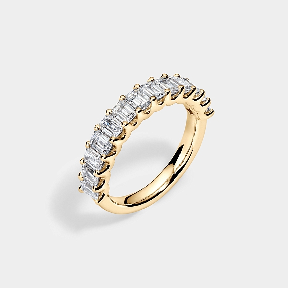 14K White Gold Emerald U Anniv Ring 2 CTW…