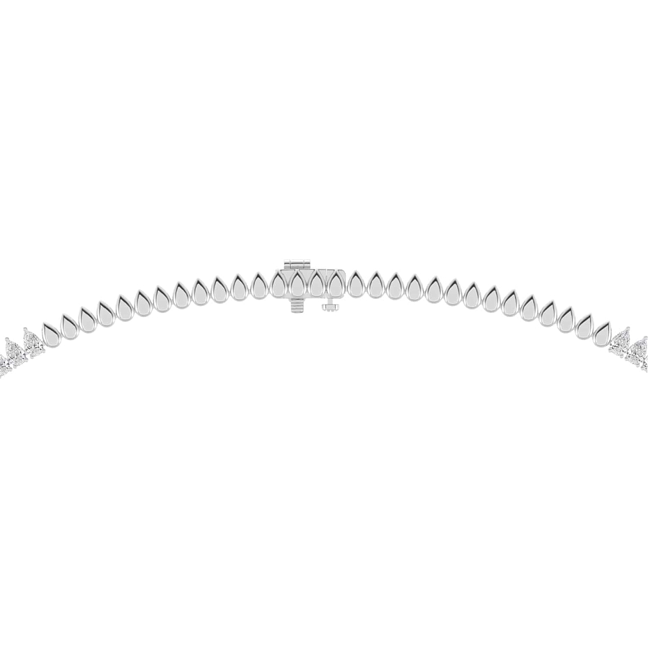 picture 14k White Gold Pear Tennis Necklace 13 CTW