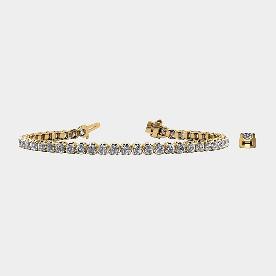 14K Yellow Gold U Tennis Bracelet 5 CTW...