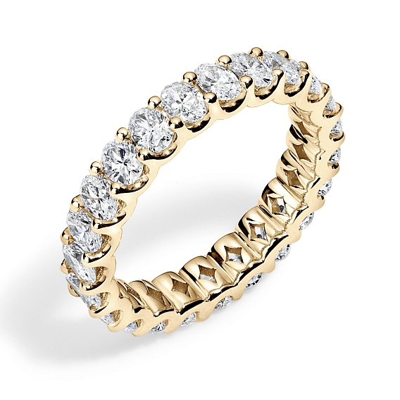 14K Yellow Gold U Oval Eternity Ring 2.5 ctw…