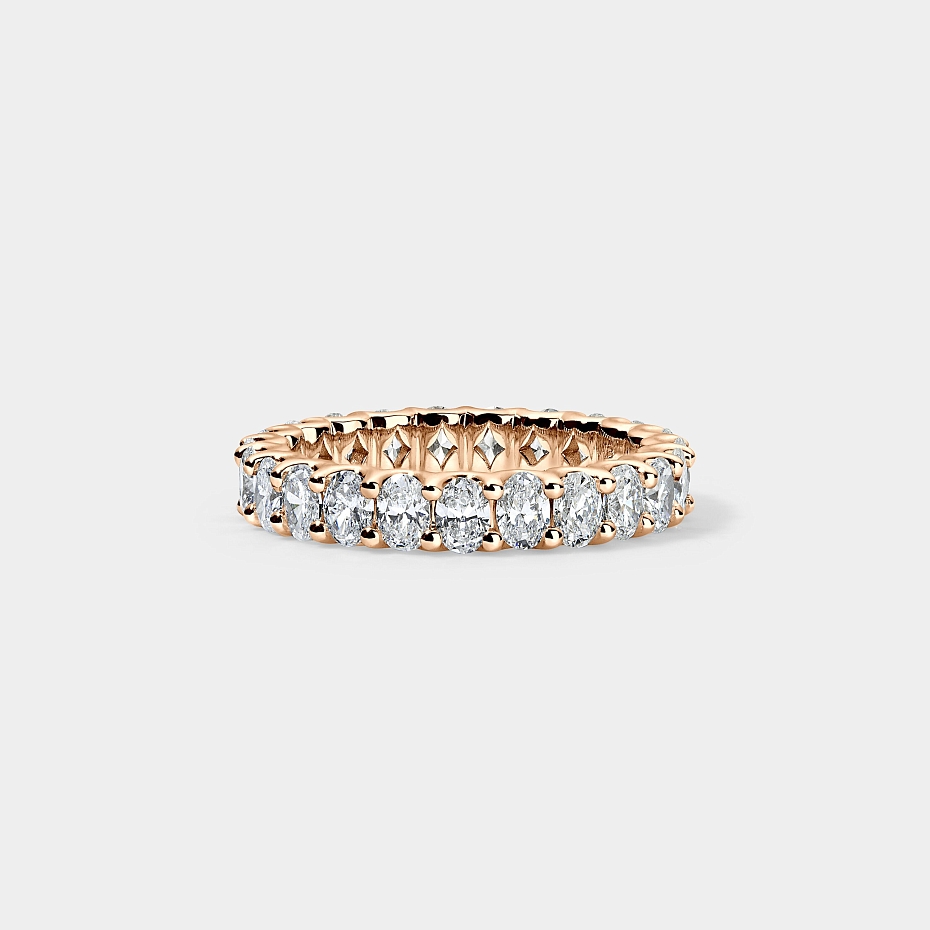 picture 14K Rose Gold U Oval Eternity Ring 2.5 ctw…