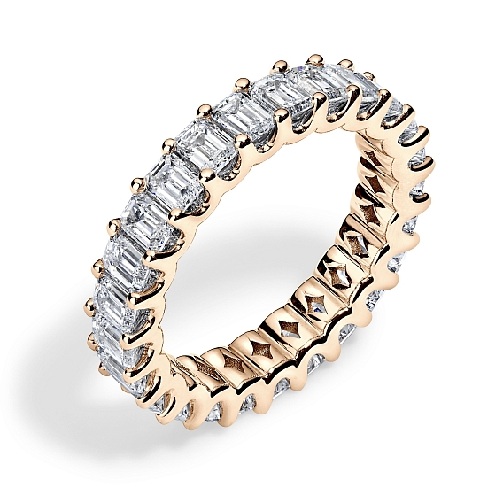 14K Rose Gold U Emerald Eternity Ring 2.75 CTW…