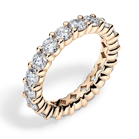 picture 14K Rose Gold Round Shared Eternity Ring 2 CTW… – Setepai