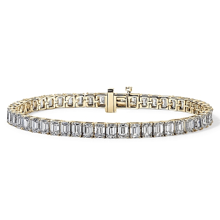 picture 14K Yellow Gold Emerald Tennis Bracelet (12 CTW... – Setepai