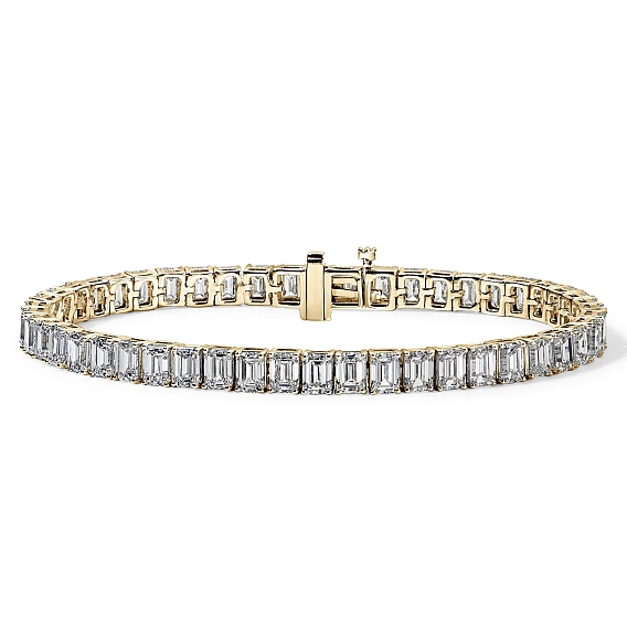 14K Yellow Gold Emerald Tennis Bracelet (12 CTW...