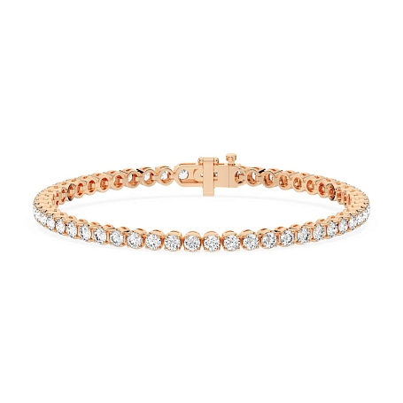 picture 14K Rose Gold Four Prong Rounded Tennis Bracelet 5 CTW… – Setepai