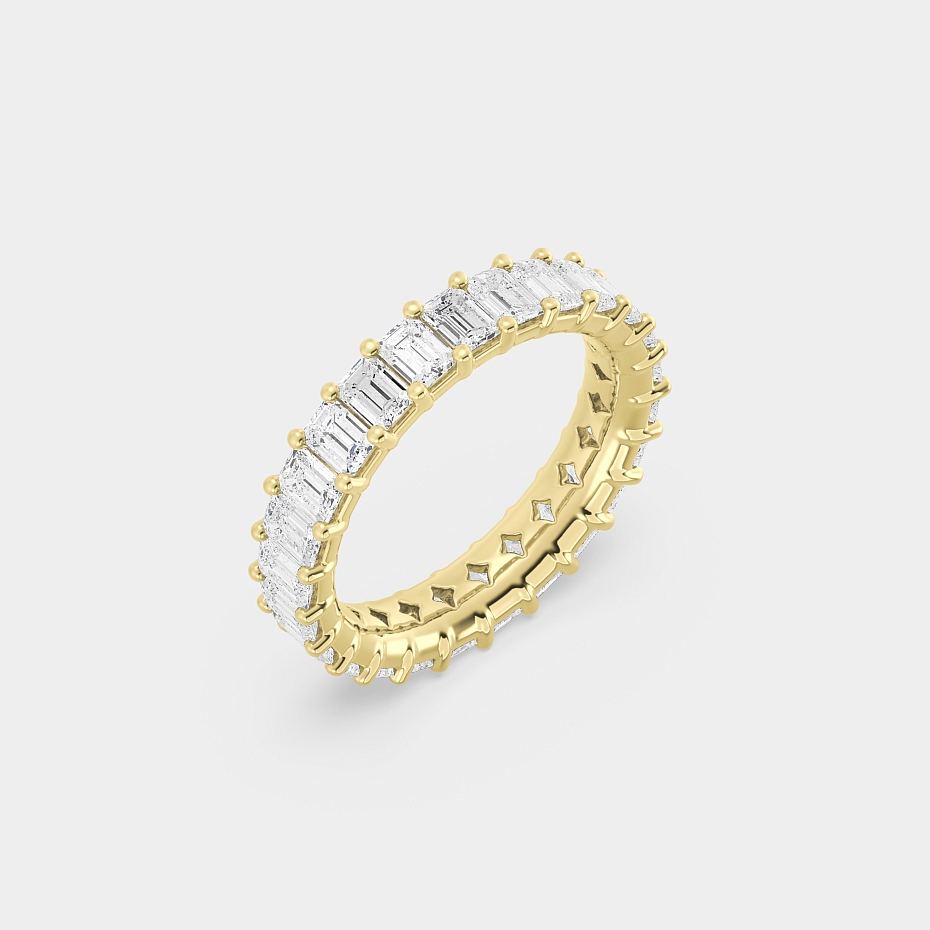 picture 14K Yellow Gold Emerald S Eternity Ring 2.75 CTW…