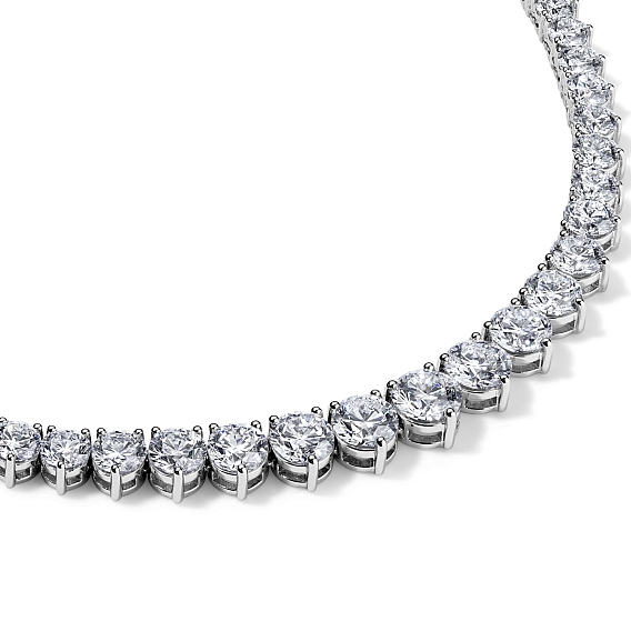 14K White Gold Graduating Necklace (17 CTW...