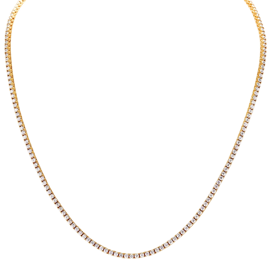 picture 14K Yellow Gold Classic Tennis Necklace (6 CTW...