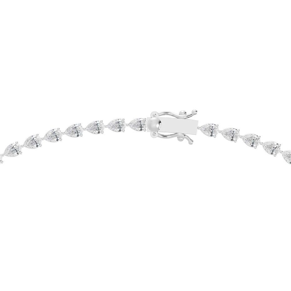 picture 14k White Gold Pear Tennis Necklace 14 CTW