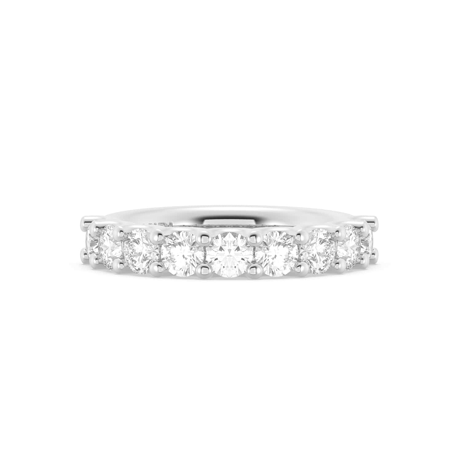 picture 14K White Gold Round U Anniversary Ring 2 CTW…