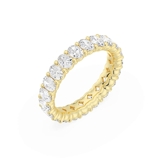 14K Yellow Gold Oval Shared Eternity Ring 2.5 CTW…