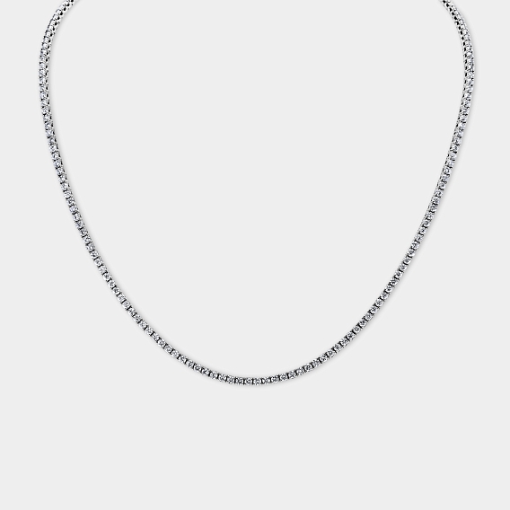14K White Gold Classic Tennis Necklace 8 CTW...