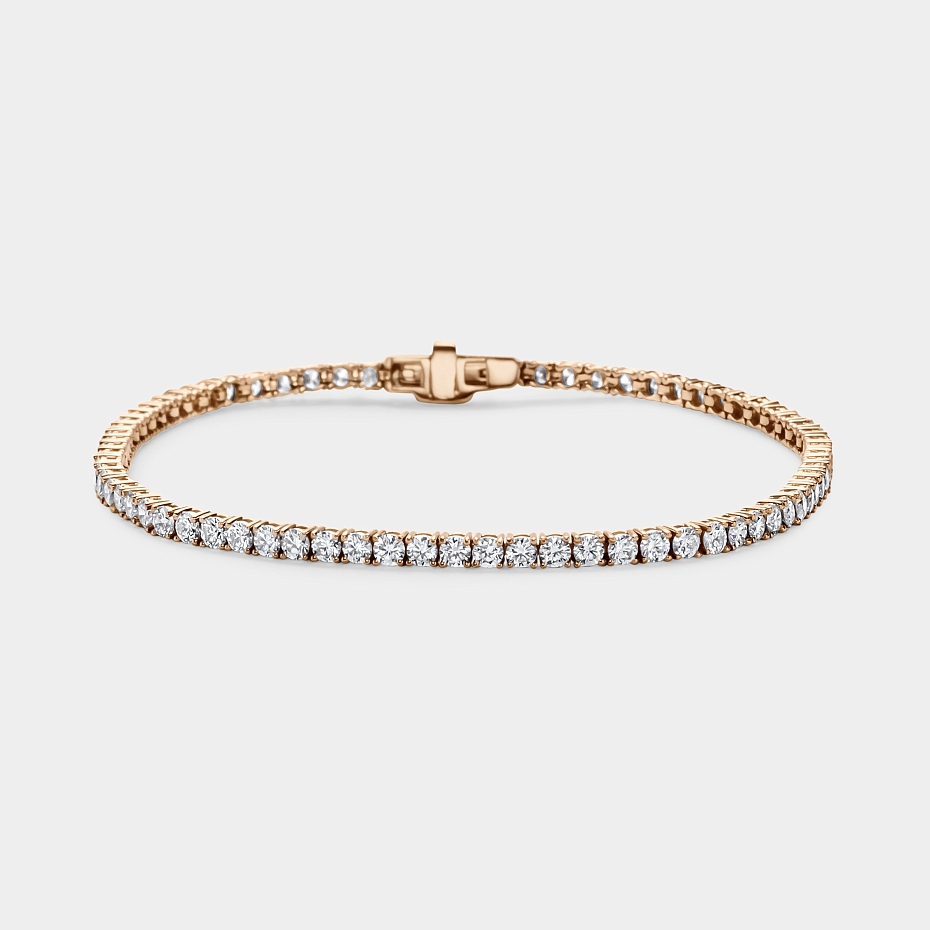 picture 14K Rose Gold Classic Tennis Bracelet 4 CTW...