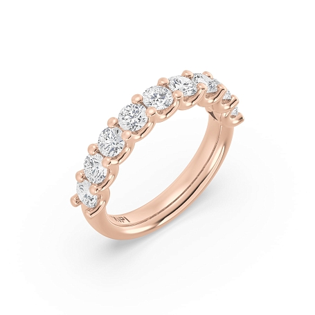 picture 14K Rose Gold Round U Anniversary Ring 2 CTW… – Setepai