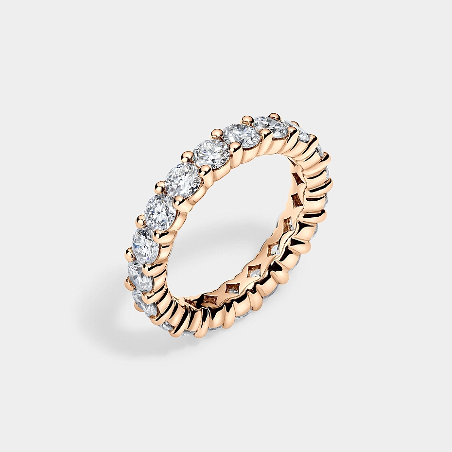 picture 14K Rose Gold Round S Eternity Ring 2 CTW…