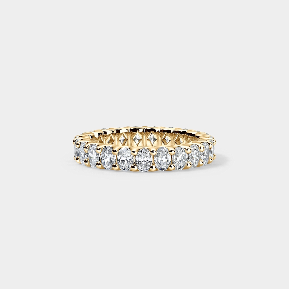 picture 14K Yellow Gold U Oval Eternity Ring 2.5 ctw…