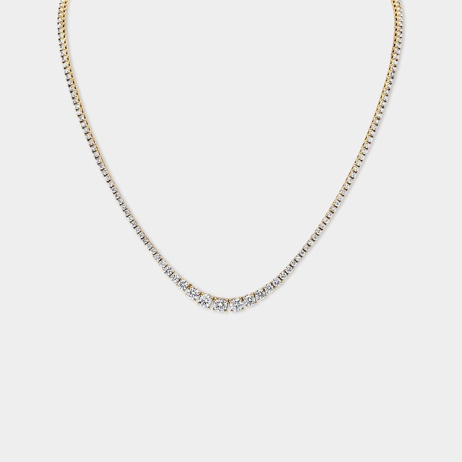 picture 14K Yellow Gold Graduating Necklace 8 CTW