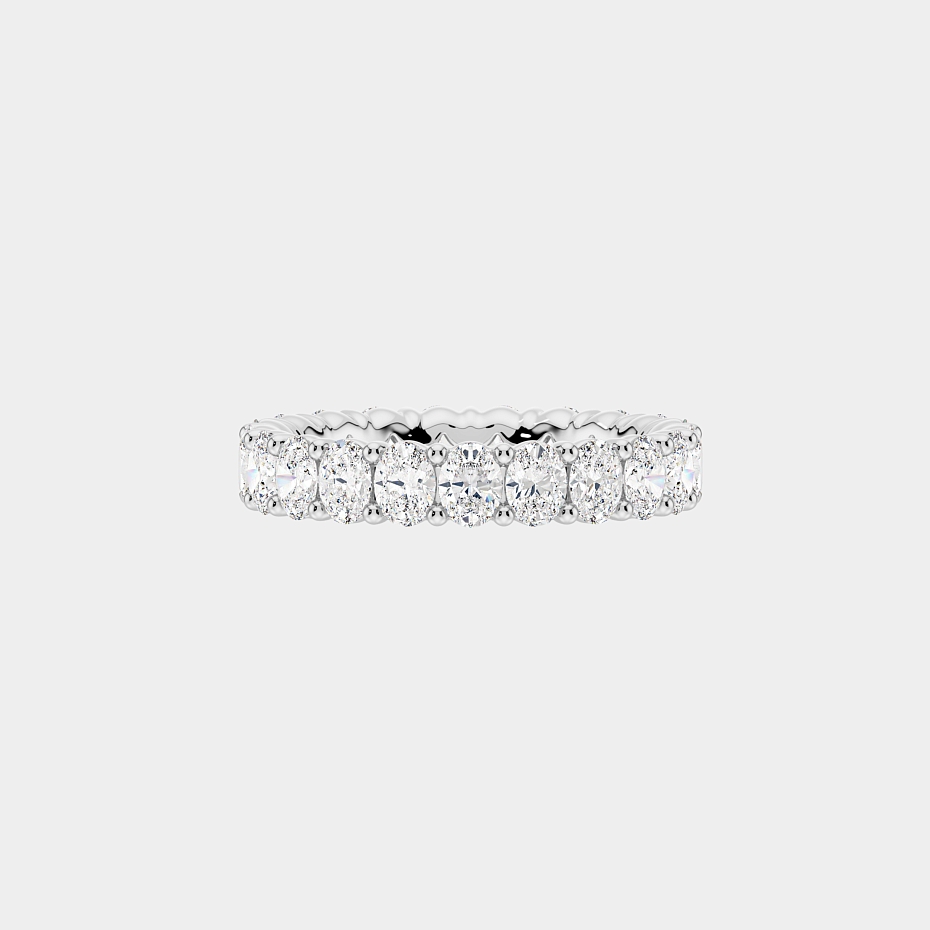 picture 14K White Gold Oval S Eternity Ring 2.5 CTW…