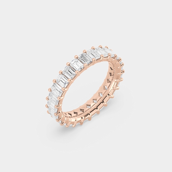 14K Rose Gold Emerald S Eternity Ring 2.75 CTW…