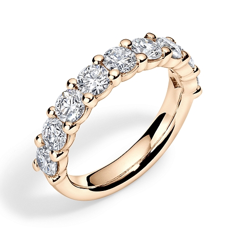 picture 14K Rose Gold Round Shared Anniversary Ring 2 CTW… – Setepai