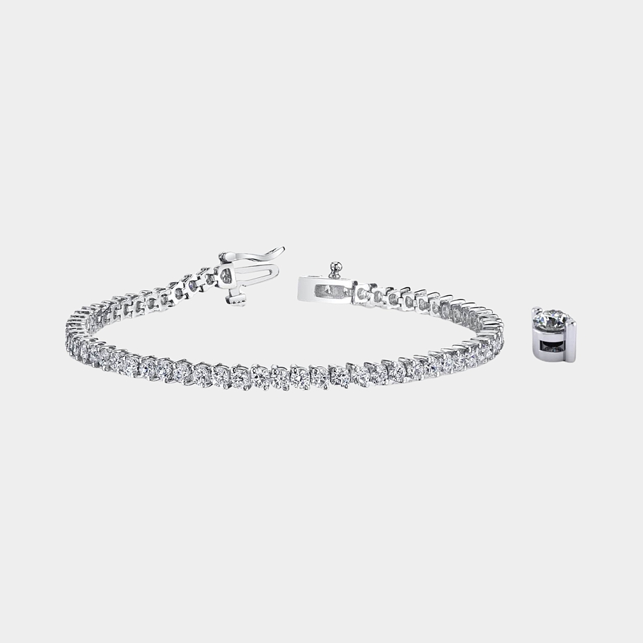 picture 14K White Gold 2-Prong Tennis Bracelet 10 CTW...