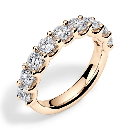picture 14K Rose Gold Round U Anniversary Ring 2 CTW… – Setepai