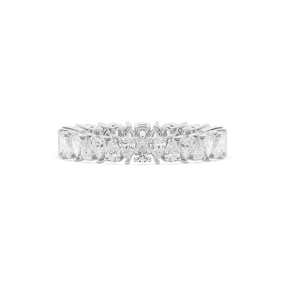 picture 14K White Gold Pear Eternity Ring  1.75 CTW
