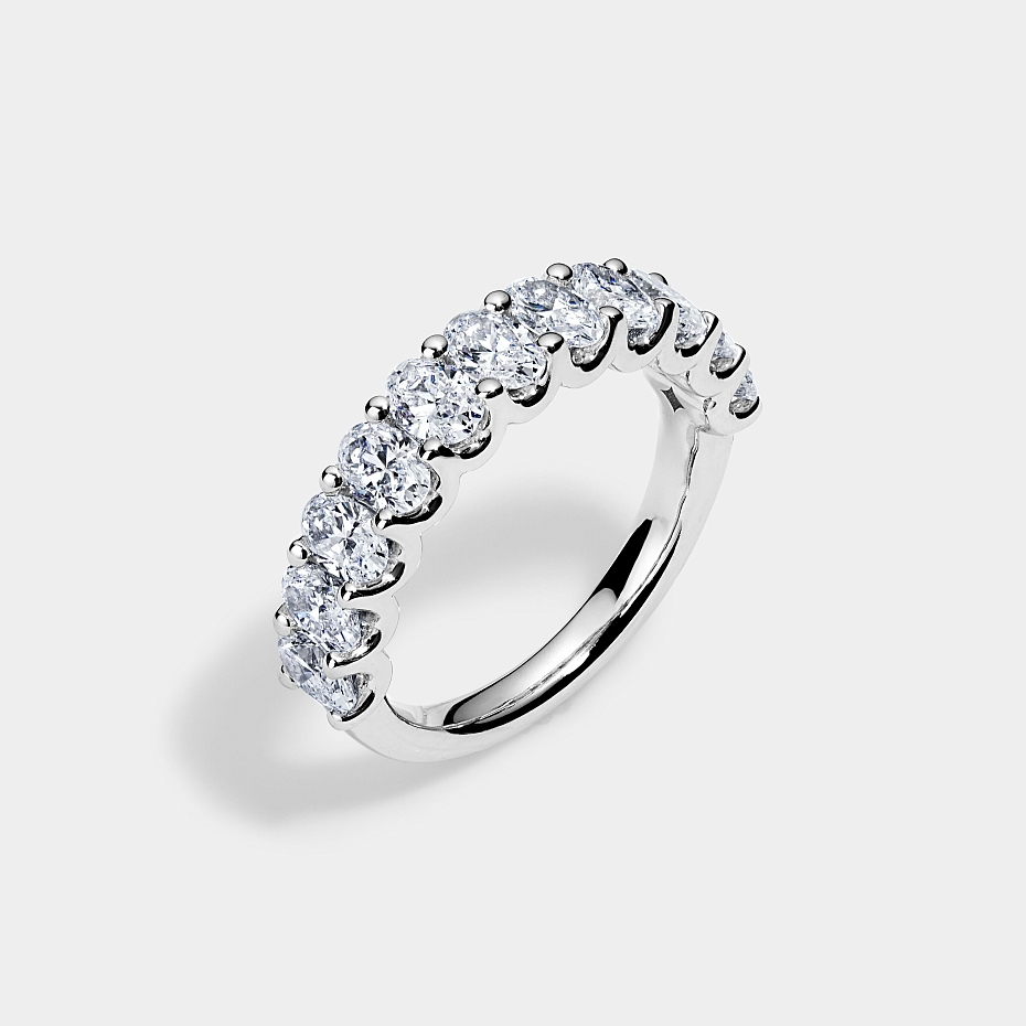 picture 14K White Gold Oval U Anniversary Ring 2 CTW…