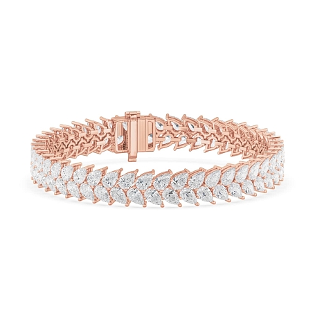 picture 14K Rose Gold Pear Tennis Bracelet (15 CTW) – Setepai