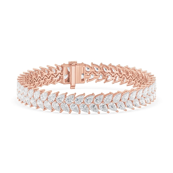 14K Rose Gold Pear Tennis Bracelet (15 CTW)