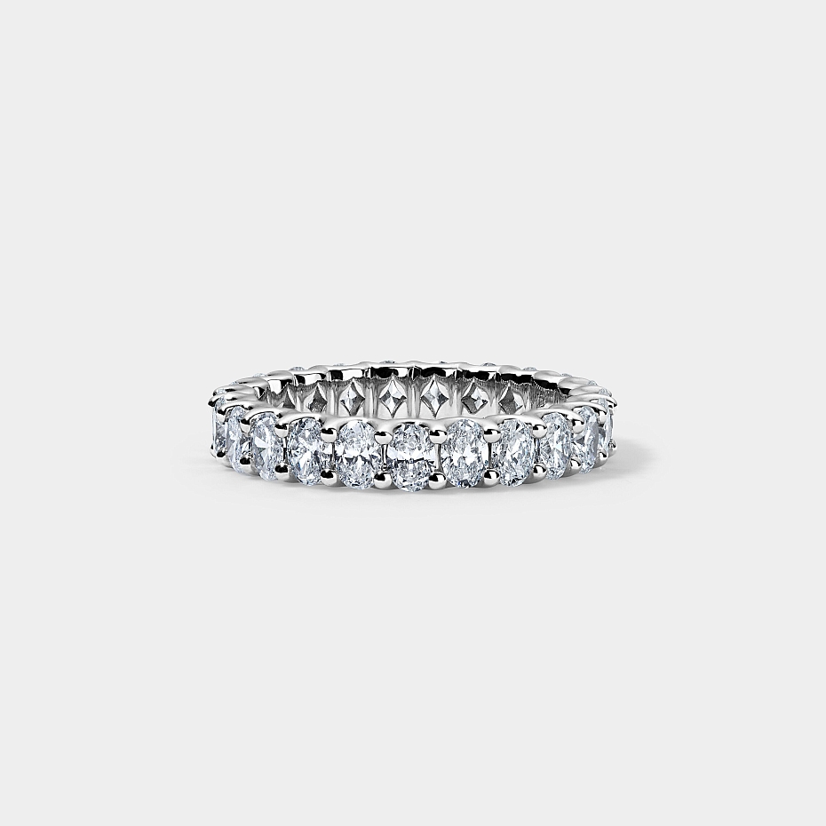 picture 14K White Gold U Oval Eternity Ring 2.5 CTW…