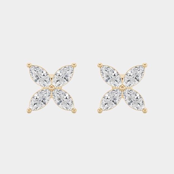 14K Yellow Gold Marquise Studs 1.25 CTW