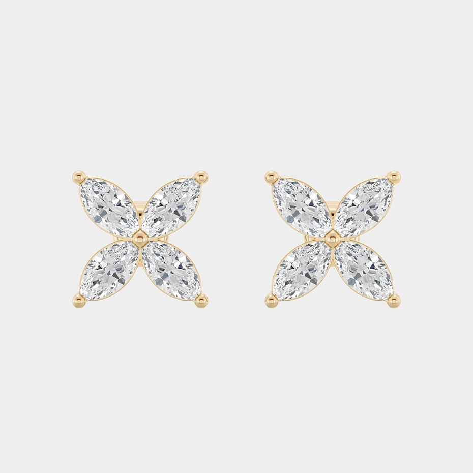 picture 14K Yellow Gold Marquise Studs 1.25 CTW