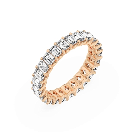 picture 14K Rose Gold U Emerald Eternity Ring 2.75 CTW… – Setepai