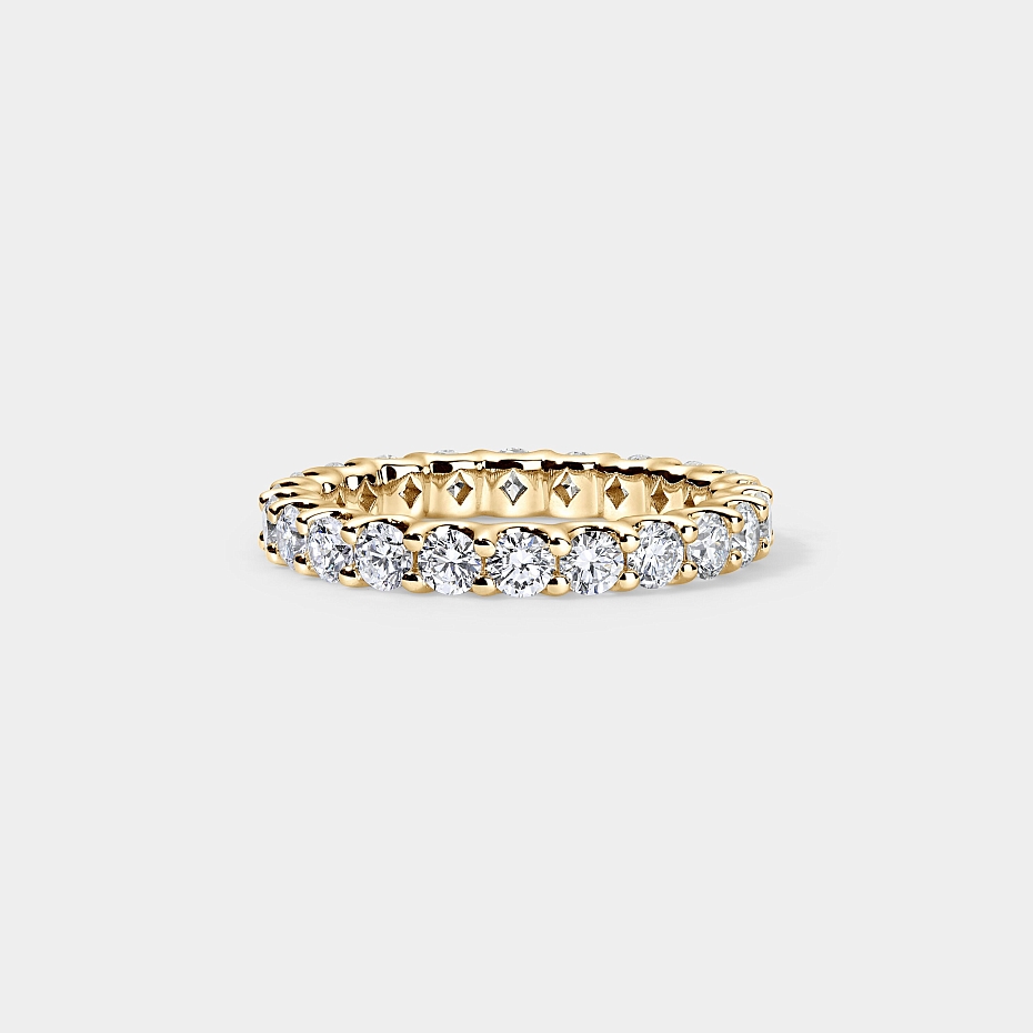 picture 14K Yellow Gold U Round Eternity Ring 2 CTW…
