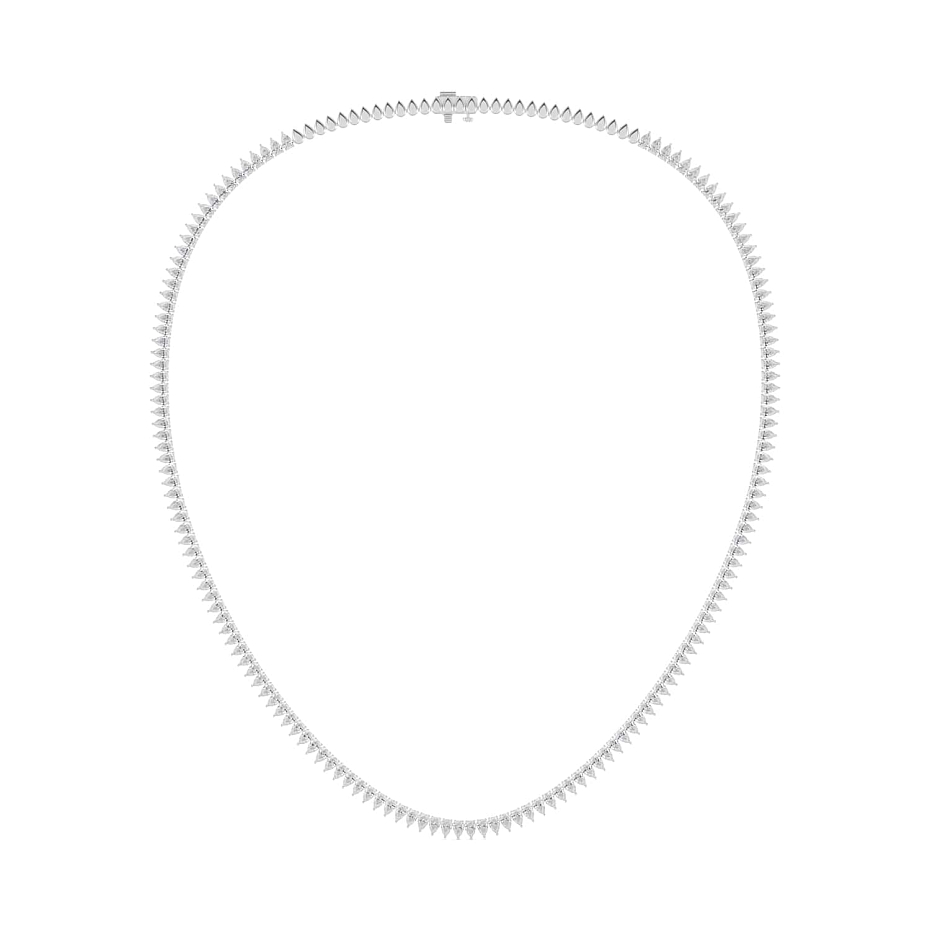 picture 14k White Gold Pear Tennis Necklace 13 CTW
