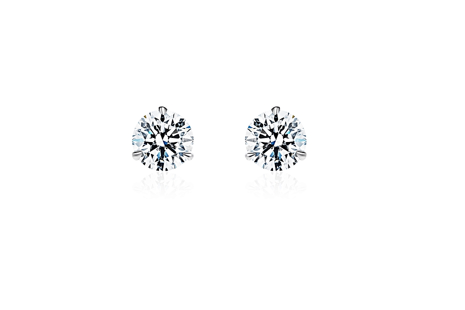 picture 14K White Gold Martini Studs 1-5 CTW