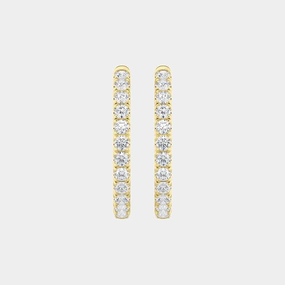 14K Yellow Gold Round Hoops 3 CTW…