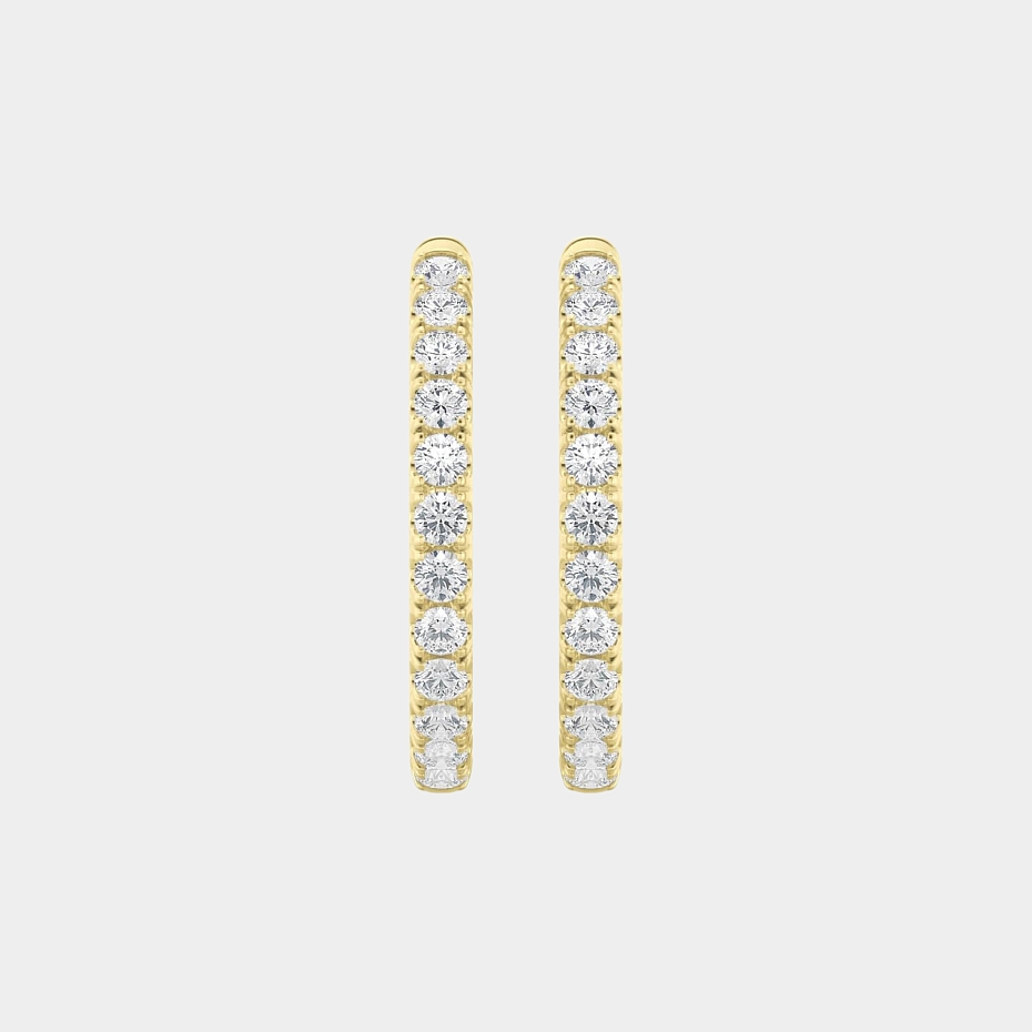 picture 14K Yellow Gold Round Hoops 3 CTW…