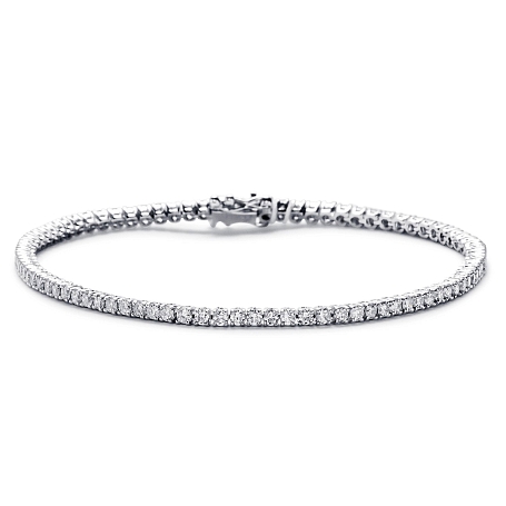 picture 14K White Gold Classic Tennis Bracelet (3 CTW… – Setepai